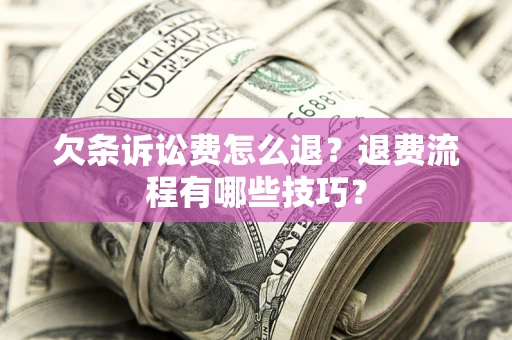 北京欠条诉讼费怎么退？退费流程有哪些技巧？
